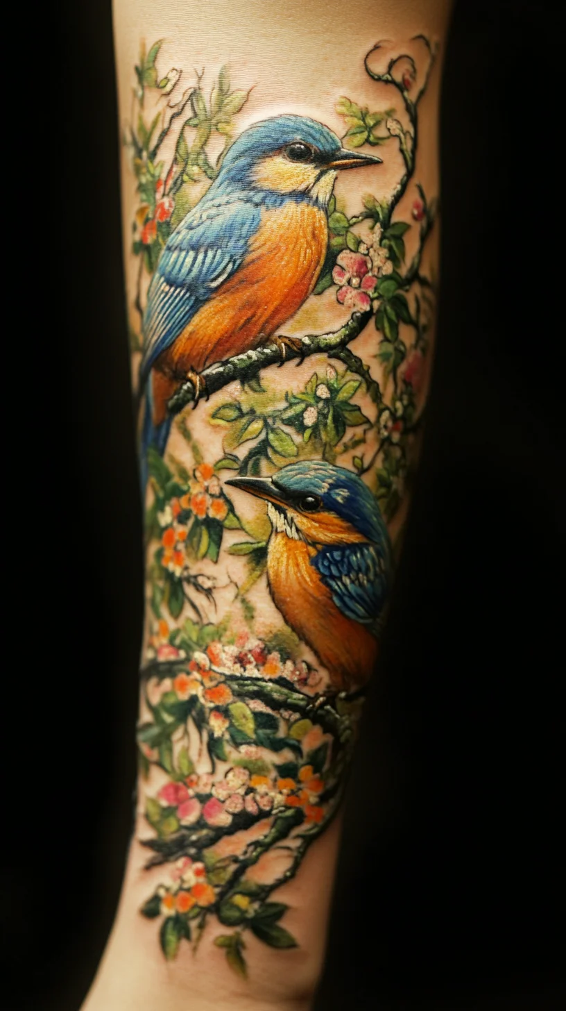 Vibrant Nature Tattoos: Bring Your Skin to Life with Colorful Bird Designs