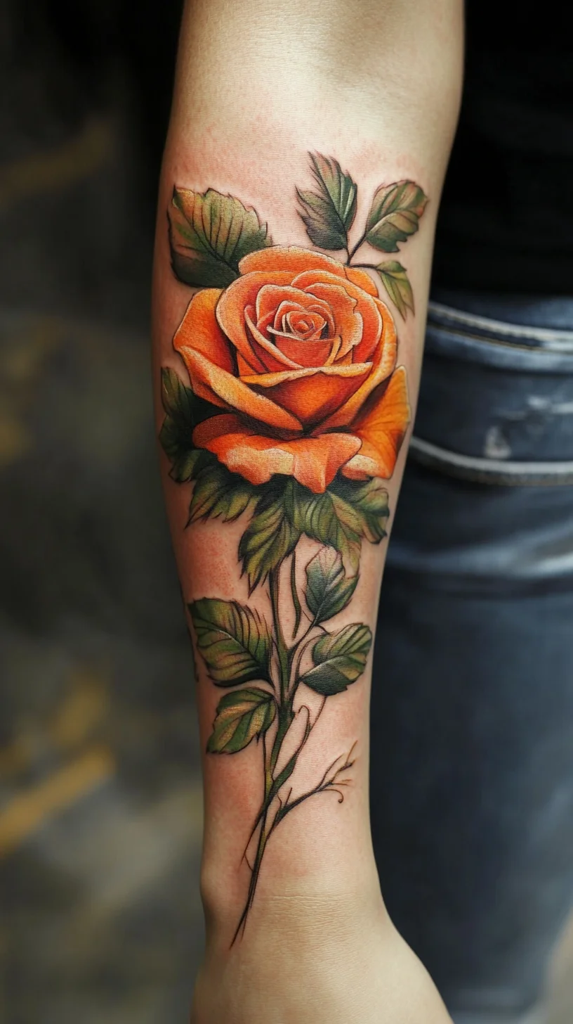 Vibrant Orange Rose Tattoo: A Timeless Symbol of Beauty and Passion