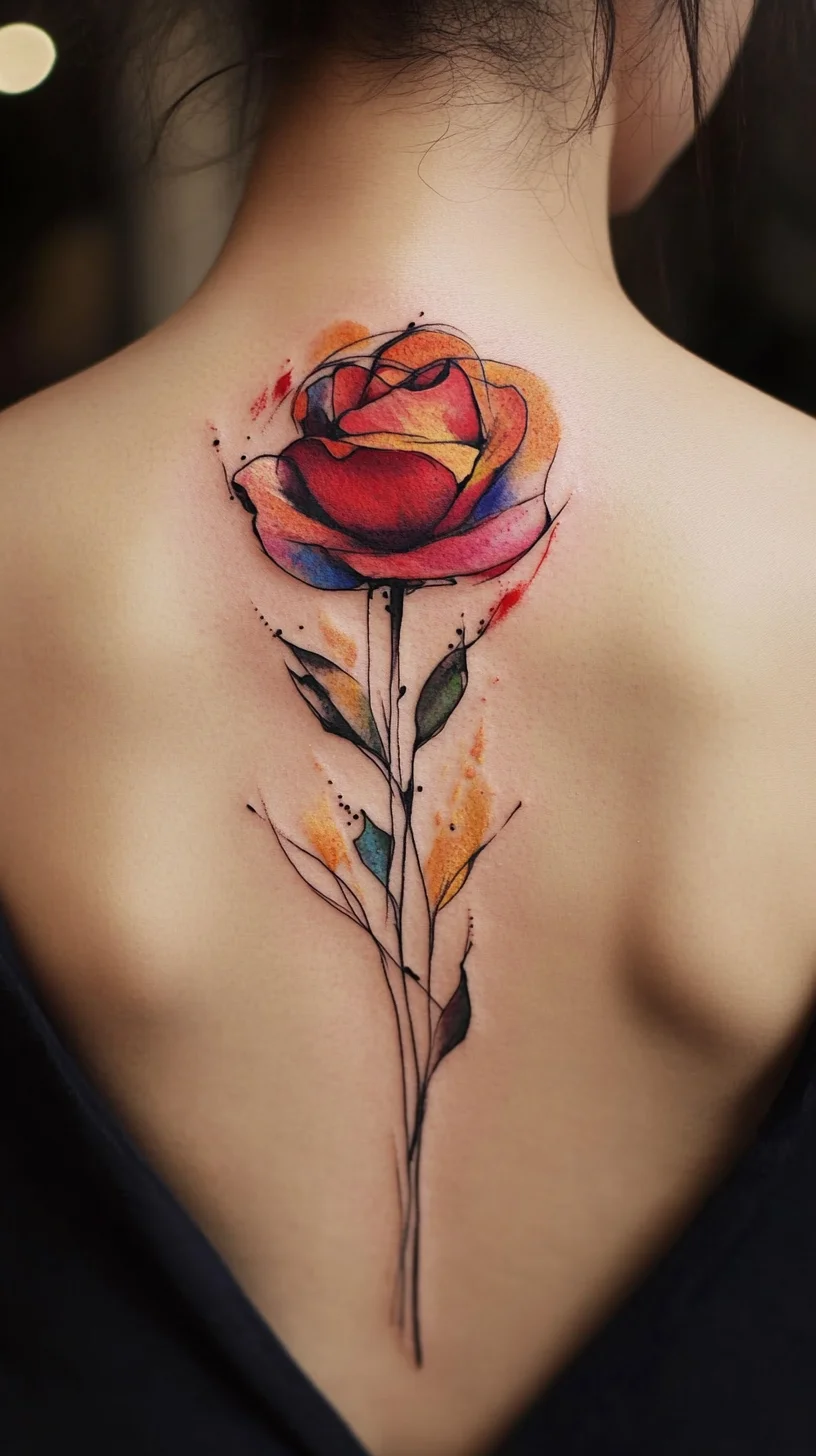 Vibrant Watercolor Rose Tattoo: A Bold Statement of Beauty and Individuality