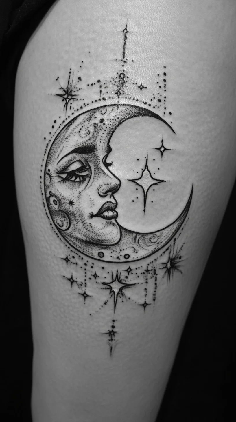 Whimsical Moon Phase Tattoo: Embrace Celestial Beauty and Mystery